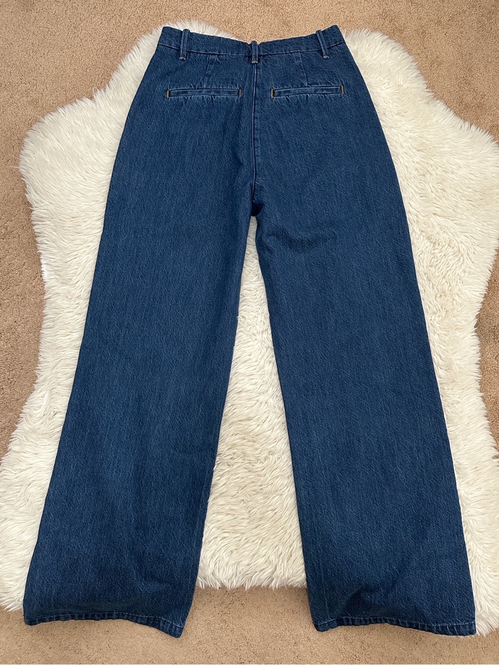 Abercrombie & Fitch Wide-Leg Dark Blue Denim Pants - Picture 5 of 5